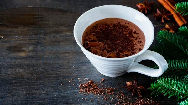 cup hot chocolate cocoa fir tree Домострой